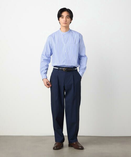 COMME CA ISM / コムサイズム シャツ・ブラウス | 綿 ナイロン ストレッチ ストライプ バンドカラーシャツ | 詳細11