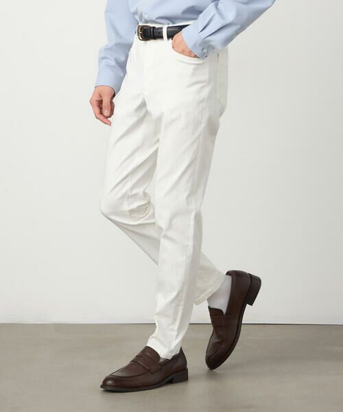 COMME CA ISM / コムサイズム その他パンツ | 【スマートベーシックパンツ】ハイテンションツイル スキニーパンツ(ホワイト)