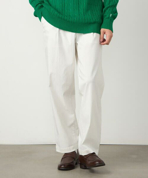 COMME CA ISM / コムサイズム その他パンツ | 【スマートベーシックパンツ】ハイテンションツイル ワイドテーパードパンツ(ホワイト)