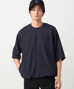 COMME CA ISM / コムサイズム カットソー | デニムライクストレッチ ５分袖プルオーバー