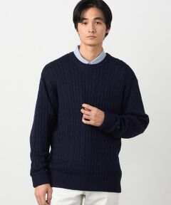 COMME CA ISM / コムサイズム ニット・セーター | ケーブル柄 クルーネックプルオーバー