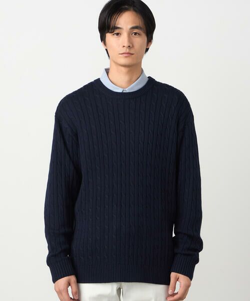 COMME CA ISM / コムサイズム ニット・セーター | ケーブル柄 クルーネックプルオーバー | 詳細9