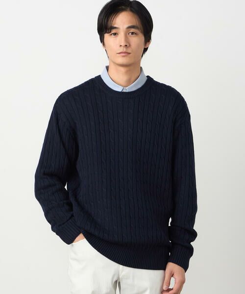 COMME CA ISM / コムサイズム ニット・セーター | ケーブル柄 クルーネックプルオーバー | 詳細7