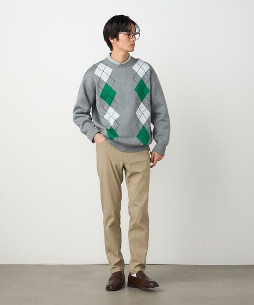 COMME CA ISM / コムサイズム ニット・セーター | アーガイル柄 クルーネックプルオーバー | 詳細1