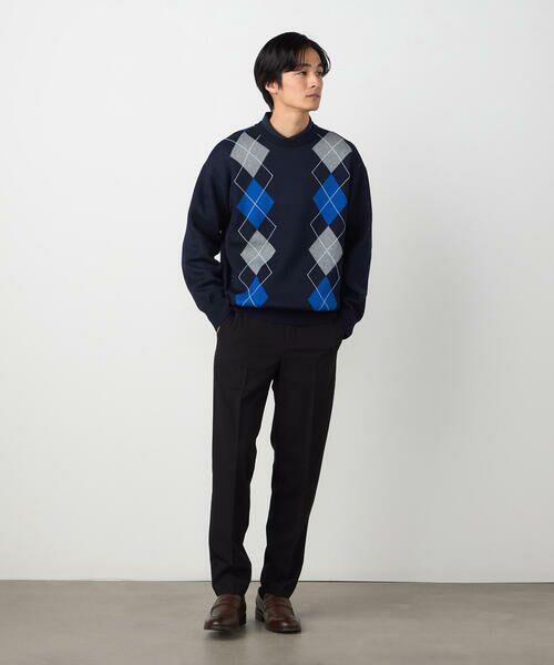 COMME CA ISM / コムサイズム ニット・セーター | アーガイル柄 クルーネックプルオーバー | 詳細13