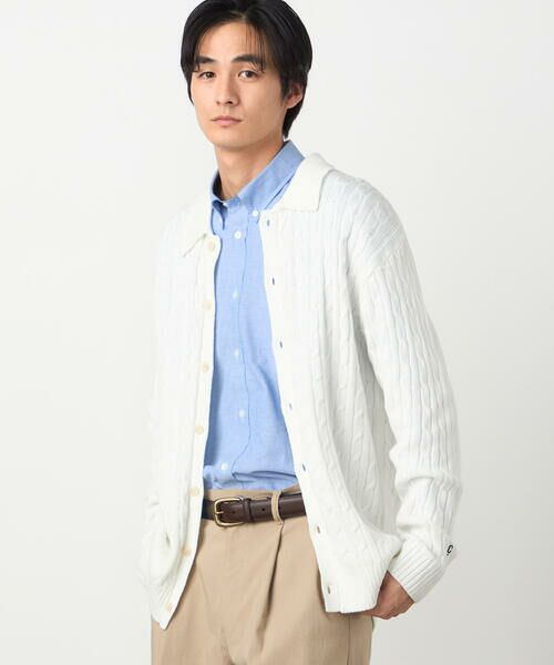 COMME CA ISM / コムサイズム カーディガン・ボレロ | ケーブル柄 カーディガン(オフホワイト)