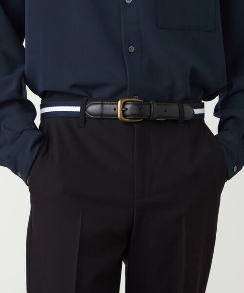 COMME CA ISM / コムサイズム ベルト・サスペンダー | アイビーテープベルト（ネイビー×ホワイト）