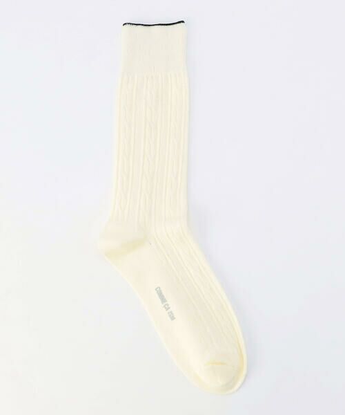 COMME CA ISM / コムサイズム ソックス | リンクス編み ケーブル柄 ソックス（オフホワイト）