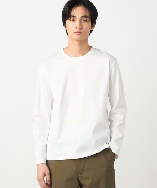 COMME CA ISM / コムサイズム Tシャツ | 「MADE IN JAPAN」サファイアクールポンチ 長袖Tシャツ（ホワイト）