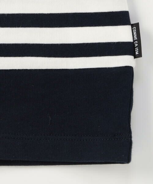 COMME CA ISM / コムサイズム Tシャツ | デニムワッペン付き ボーダー半袖Tシャツ | 詳細10