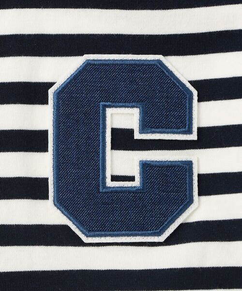 COMME CA ISM / コムサイズム Tシャツ | デニムワッペン付き ボーダー半袖Tシャツ | 詳細12