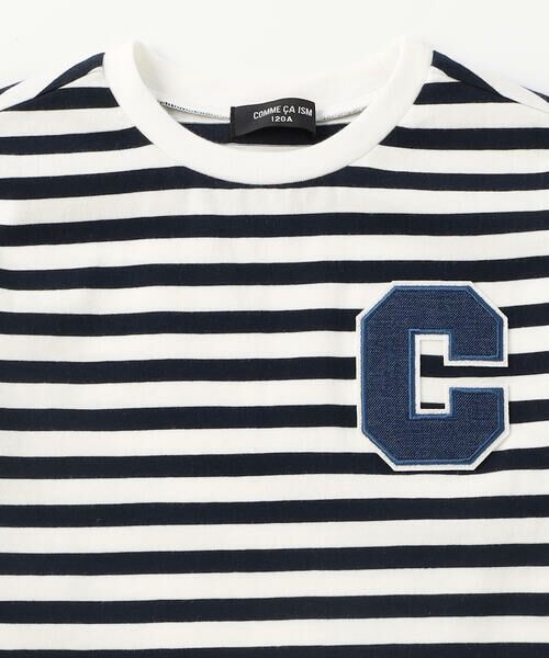COMME CA ISM / コムサイズム Tシャツ | デニムワッペン付き ボーダー半袖Tシャツ | 詳細8