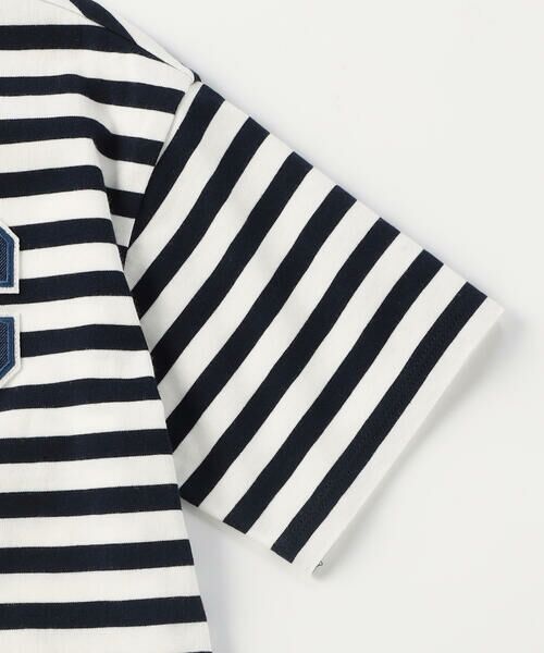 COMME CA ISM / コムサイズム Tシャツ | デニムワッペン付き ボーダー半袖Tシャツ | 詳細9