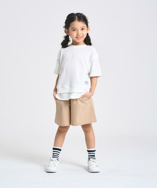 COMME CA ISM / コムサイズム Tシャツ | ケーブルジャカード フェイクレイヤード 半袖Tシャツ | 詳細2