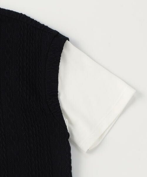 COMME CA ISM / コムサイズム Tシャツ | ケーブルジャカード フェイクレイヤード 半袖Tシャツ | 詳細11
