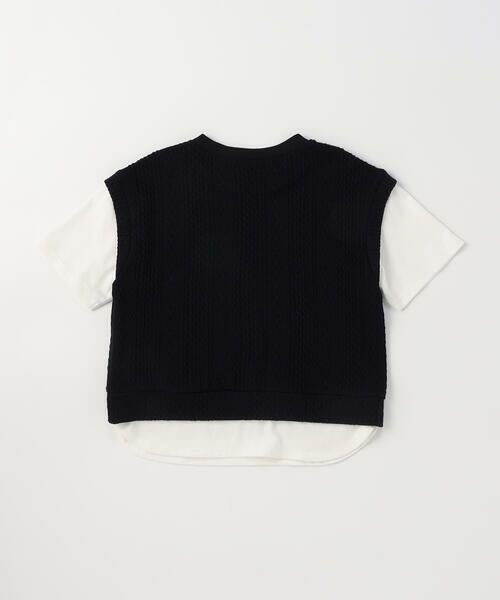 COMME CA ISM / コムサイズム Tシャツ | ケーブルジャカード フェイクレイヤード 半袖Tシャツ | 詳細9