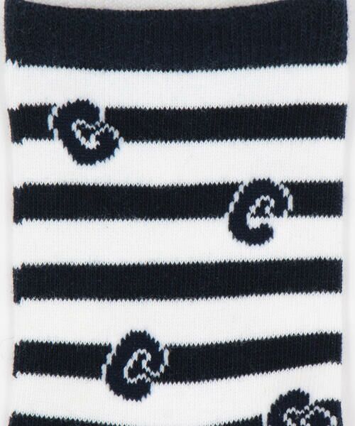 COMME CA ISM / コムサイズム ソックス | ボーダー×Cロゴ総柄 クルーソックス | 詳細8
