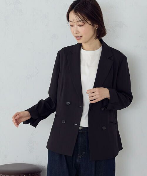 COMME CA ISM / コムサイズム テーラードジャケット | 【ＵＶカット・吸汗速乾・接触冷感】kireri ポリエステルストレッチドライツイル ダブルブレストテーラードジャケット/セットアップ対応 | 詳細8