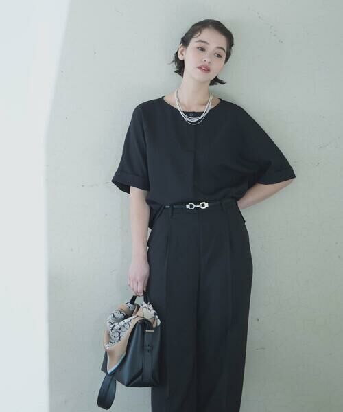 COMME CA ISM / コムサイズム シャツ・ブラウス | 【ＵＶカット・吸汗速乾・接触冷感】kireri ポリエステルストレッチドライツイル Tブラウス/セットアップ対応 | 詳細1