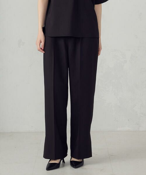 COMME CA ISM / コムサイズム その他パンツ | 【ＵＶカット・吸汗速乾・接触冷感】ki re ri ポリエステルストレッチドライツイル ストレートパンツ/セットアップ対応（ブラック）