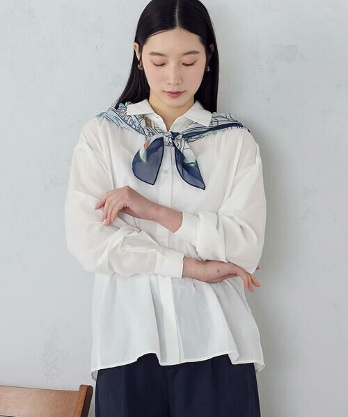 COMME CA ISM / コムサイズム シャツ・ブラウス | ポリエステルスパンブロード ベーシックシャツ(ホワイト)