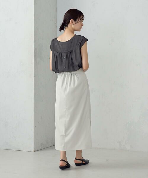 COMME CA ISM / コムサイズム シャツ・ブラウス | 後ろ開きノーカラーブラウス/セットアップ対応 | 詳細3