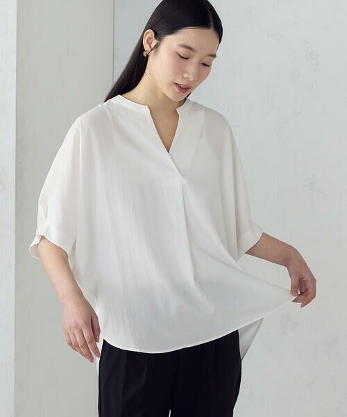 COMME CA ISM / コムサイズム シャツ・ブラウス | ポリエステルデシン スキッパーTブラウス | 詳細8