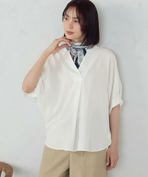 COMME CA ISM / コムサイズム シャツ・ブラウス | ポリエステルデシン スキッパーTブラウス | 詳細9