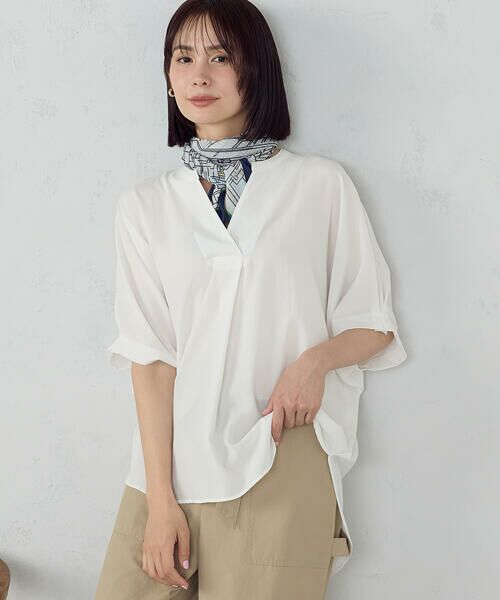 COMME CA ISM / コムサイズム シャツ・ブラウス | ポリエステルデシン スキッパーTブラウス | 詳細10