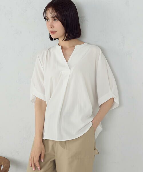 COMME CA ISM / コムサイズム シャツ・ブラウス | ポリエステルデシン スキッパーTブラウス | 詳細11