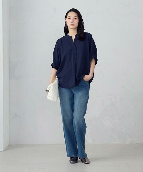 COMME CA ISM / コムサイズム シャツ・ブラウス | ポリエステルデシン スキッパーTブラウス | 詳細12