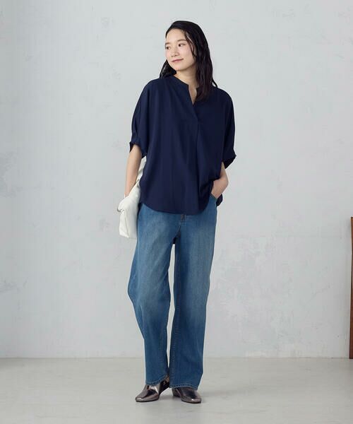 COMME CA ISM / コムサイズム シャツ・ブラウス | ポリエステルデシン スキッパーTブラウス | 詳細14