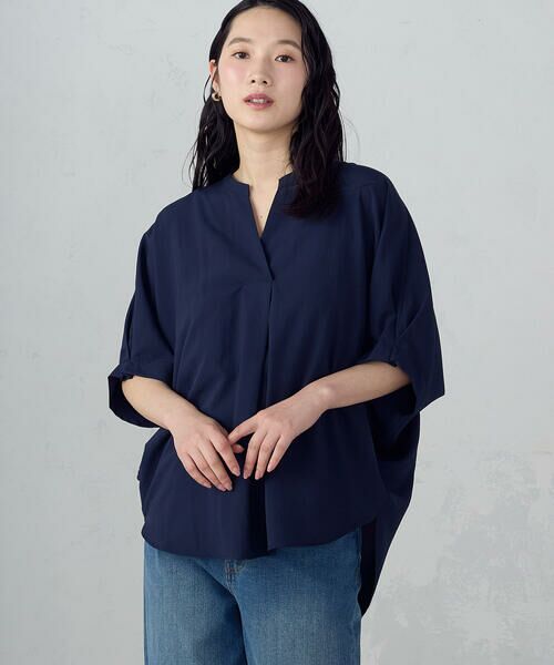 COMME CA ISM / コムサイズム シャツ・ブラウス | ポリエステルデシン スキッパーTブラウス | 詳細16