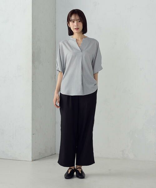 COMME CA ISM / コムサイズム シャツ・ブラウス | ポリエステルデシン スキッパーTブラウス | 詳細22