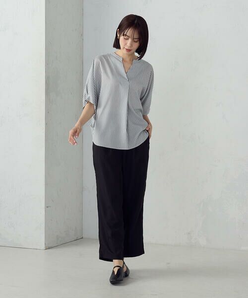 COMME CA ISM / コムサイズム シャツ・ブラウス | ポリエステルデシン スキッパーTブラウス | 詳細23