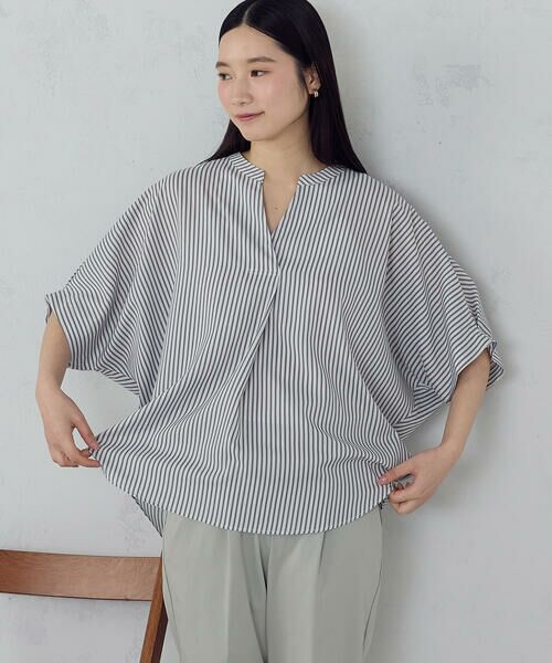 COMME CA ISM / コムサイズム シャツ・ブラウス | ポリエステルデシン スキッパーTブラウス | 詳細24