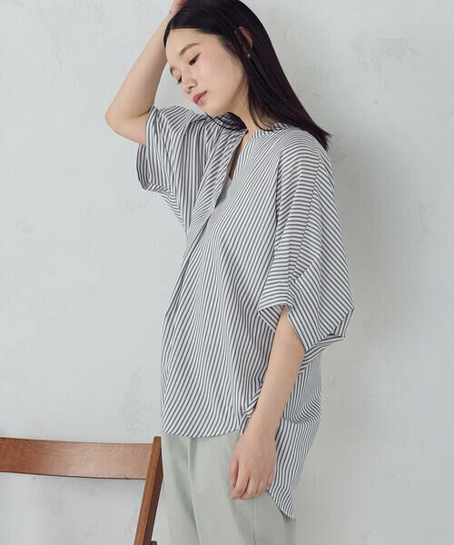 COMME CA ISM / コムサイズム シャツ・ブラウス | ポリエステルデシン スキッパーTブラウス | 詳細25