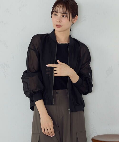 COMME CA ISM / コムサイズム ブルゾン | シアーオーバーサイズブルゾン（ブラック）