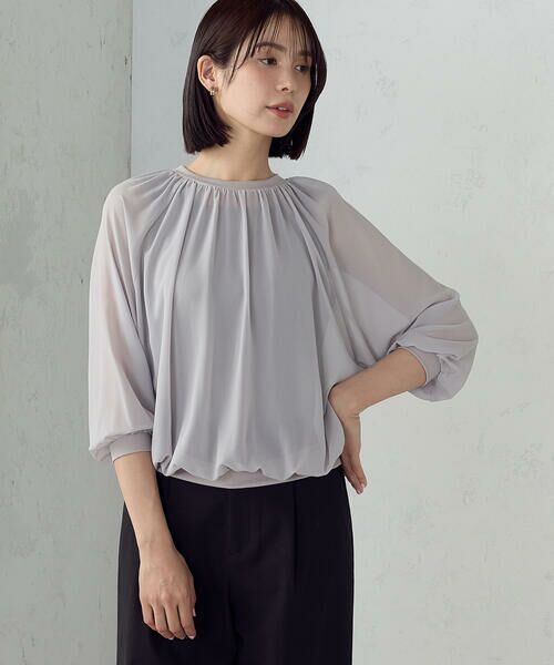 COMME CA ISM / コムサイズム シャツ・ブラウス | 【セットアイテム】ギャザーブラウス+タンクトップ（グレー）