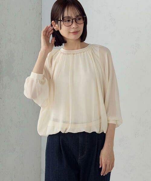 COMME CA ISM / コムサイズム シャツ・ブラウス | 【セットアイテム】ギャザーブラウス+タンクトップ（エクリュ）