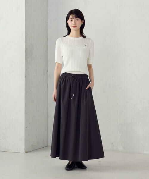 COMME CA ISM / コムサイズム ロング・マキシ丈スカート | 2WAYストレッチナイロンタフタ ギャザースカート | 詳細12