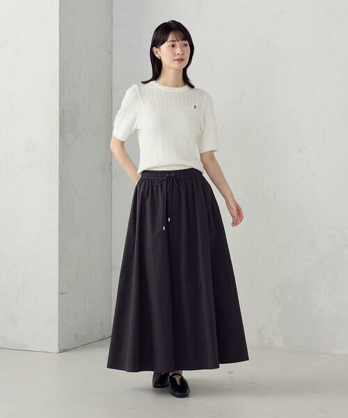COMME CA ISM / コムサイズム ロング・マキシ丈スカート | 2WAYストレッチナイロンタフタ ギャザースカート | 詳細13