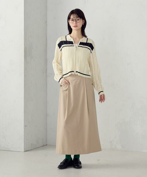 COMME CA ISM / コムサイズム カーディガン・ボレロ | 【ウォッシャブル】配色ライン 襟つきジップカーディガン | 詳細1