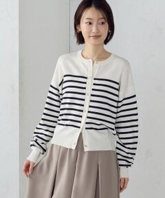 COMME CA ISM / コムサイズム カーディガン・ボレロ | パネルボーダー ニットカーディガン