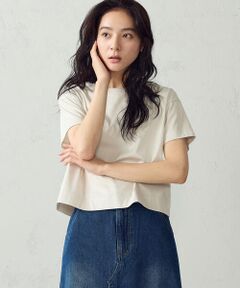 COMME CA ISM / コムサイズム カットソー | ボックスシルエット クロップド丈Ｔシャツ