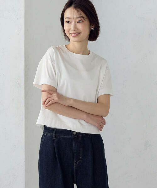 COMME CA ISM / コムサイズム カットソー | ボックスシルエット クロップド丈Ｔシャツ | 詳細11