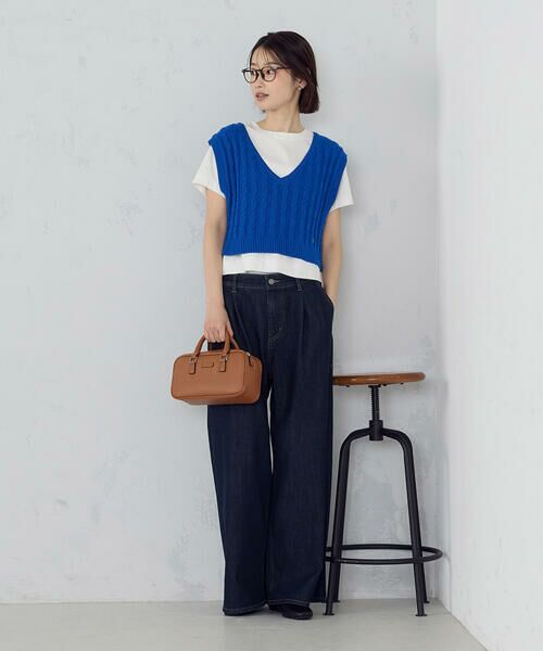 COMME CA ISM / コムサイズム カットソー | ボックスシルエット クロップド丈Ｔシャツ | 詳細5