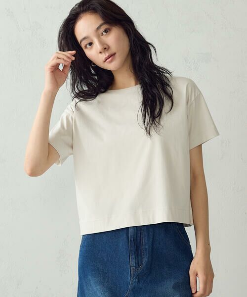 COMME CA ISM / コムサイズム カットソー | ボックスシルエット クロップド丈Ｔシャツ | 詳細30