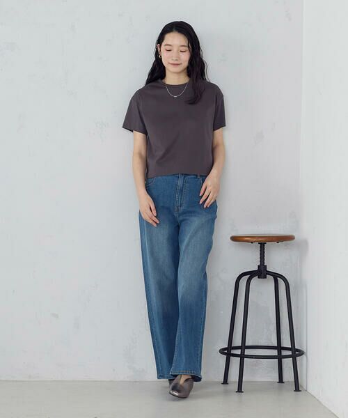 COMME CA ISM / コムサイズム カットソー | ボックスシルエット クロップド丈Ｔシャツ | 詳細22