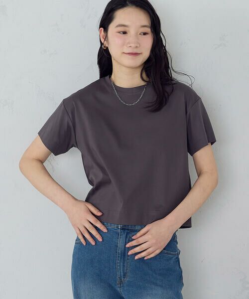 COMME CA ISM / コムサイズム カットソー | ボックスシルエット クロップド丈Ｔシャツ | 詳細23